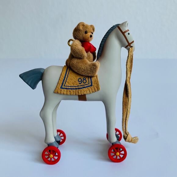 Vintage Other - NEW 1998 Hallmark A Pony For Christmas Tree Ornament Teddy bear